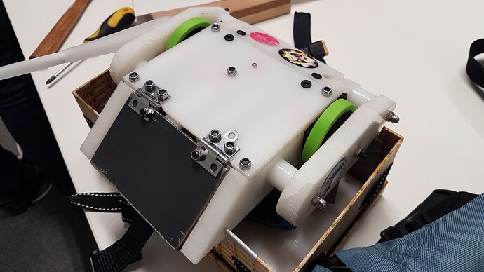 v1 at UWE 2018. So fresh, so clean, so naked without paint or a design on the robot!